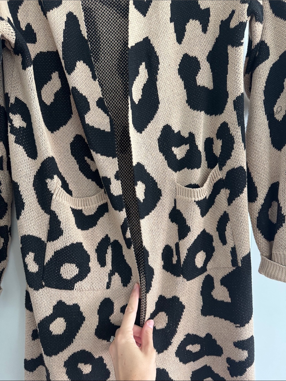 Leopard Long Open-Front Cardigan - Picture 2 of 2